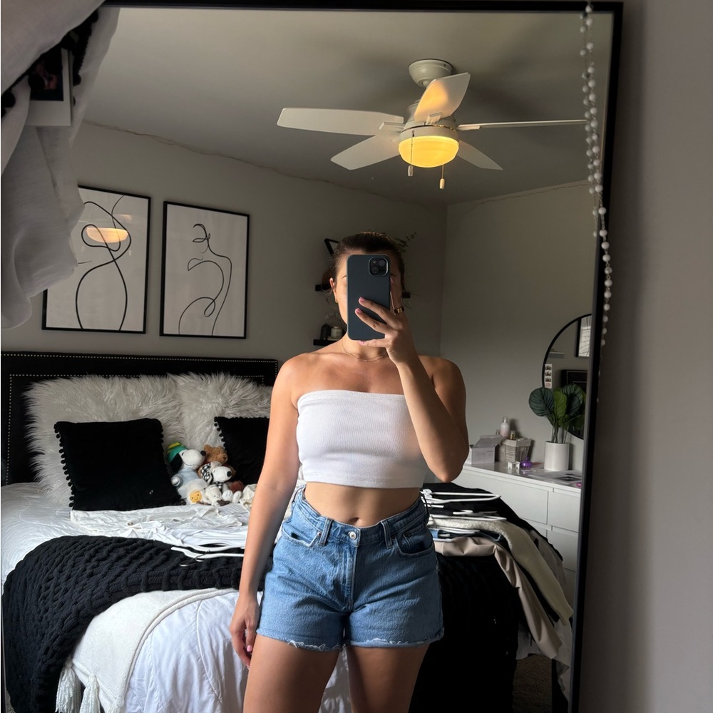 Abercrombie & Fitch Cream Ribbed Tube Top